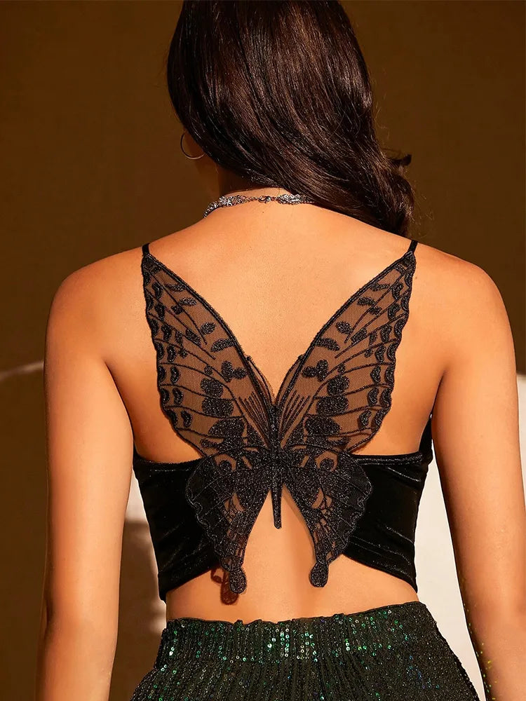 Velvet butterfly shirt